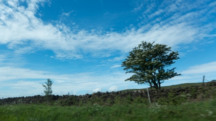sky, clouds, car window, dore, sheffield, chatsworth, car, ride, landscape